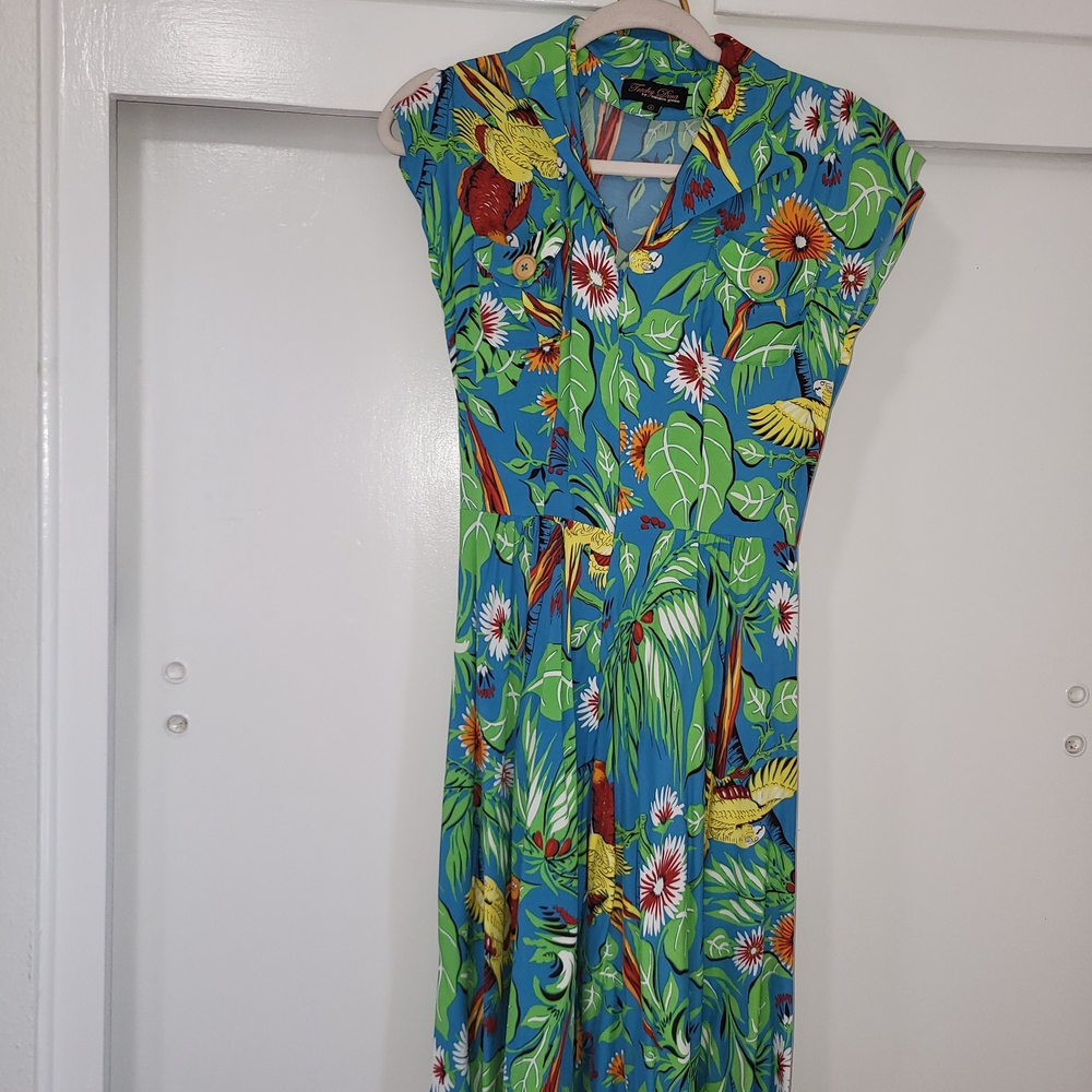 Trashy Diva Green and Orange Maxi Sundress